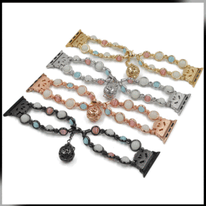<span class=keywords><strong>Bracelet</strong></span> de montre pour femmes de luxe avec perles pour montre 38 mm/42 mm <span class=keywords><strong>Bracelet</strong></span> de montre <span class=keywords><strong>iPhone</strong></span> avec pierres précieuses et pierres - Product Image 4