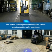 Feux de travail à LED 8W pour véhicules Blue Spot & Red Flood Line Beam Safety Forklift Spare Part New Condition