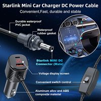 Adaptador de Corriente para Encendedor de Cigarrillos de Coche Starlink Mini 3 en 1, 5M, 12V/24V, USB-C PD20W, USB-A QC18W, Pantalla de Voltaje, Resistente a los Rayos UV y a las Llamas