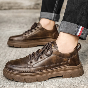 Zapatos de cuero para hombre transpirables, informales, con suela gruesa, que aumentan la altura, modernos y versátiles, al por mayor, en stock 2026 - Product Image 1