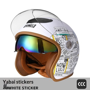 Casco de Moto Retro 3 4 con Doble Lente y Diseño de Patrón Atractivo para Scooter y Uso Diario - Product Image 4