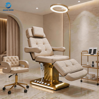 Lit de beauté électrique moderne de luxe haut de gamme à 3 moteurs inclinable pour soins esthétiques du visage, tatouage et massage