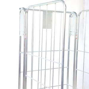 गोदाम के लिए 500 किलो लोडिंग स्टील धातु जाल <span class=keywords><strong>3</strong></span> तरफ फोल्डेबल ढहने वाले लॉजिस्टिक्स ट्रॉली - Product Image 3