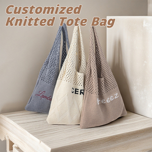 Bolsos de <span class=keywords><strong>Mano</strong></span> Personalizados de Punto y Crochet al por Mayor, Bolsos de Hombro Tejidos a <span class=keywords><strong>Mano</strong></span>, Bolsos de Crochet Tejidos a <span class=keywords><strong>Mano</strong></span> con Logotipo - Product Image 5