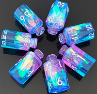 Vente flash - Ensemble de dés DND en résine irisée de luxe, écologique, 7 pièces, dés polyédriques D4 D20 pour les jeux de rôle Dungeons & Dragons, personnalisés