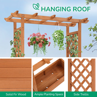 Jardinière en bois Combohome avec treillis pour herbes, légumes et fleurs, design de treillis arqué, kit de jardinage intérieur/extérieur