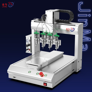 Machine <span class=keywords><strong>de</strong></span> distribution <span class=keywords><strong>de</strong></span> colle à <span class=keywords><strong>seringue</strong></span> à 4 têtes, contrôlée par PLC, avec boîte <span class=keywords><strong>de</strong></span> vitesses et moteur, distributeur automatique à station unique - Product Image 2