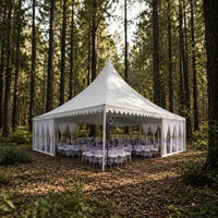 Tente Pagode 3x3m en Aluminium et PVC pour Extérieur, Tente de Mariage Quatre Saisons pour Expositions et Salons Professionnels