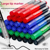Marqueur logistique permanent imperméable à l'eau à pointe bille, à encre huileuse, avec tête épaisse et grand format, sans décoloration, 4 couleurs, pour usage professionnel et express