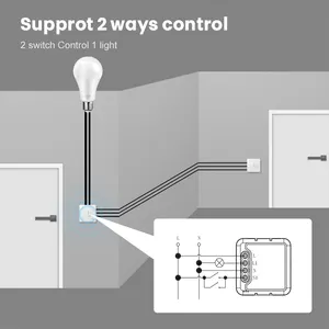 1/2 Gang Mini Smart Wifi Diy Modul Lampu Sakelar Daya Mendukung Hidup Pintar App Google Home Alexa Remote Controle