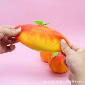 Jouet à pincer en forme de fruit simulé, avec son et rebond rapides, pour soulager le stress et la décompression, vente en gros - Product Image 2