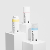 Flacon pompe sans air en PP entièrement en plastique, recyclable et réutilisable, pour emballage cosmétique de gel, sérum, crème contour des yeux anti-cernes et lotion.