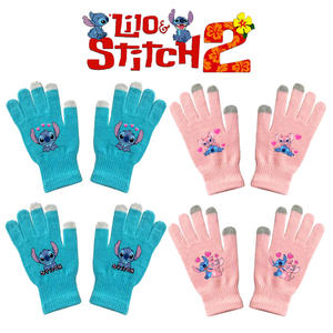 Guantes de Punto de Poliéster con Diseño de Anime Angela al por Mayor, Guantes de Dibujos Animados Simples para Niños y Niñas, Cálidos, con Pantalla Táctil, Color Dopamina de Invierno - Product Image 1