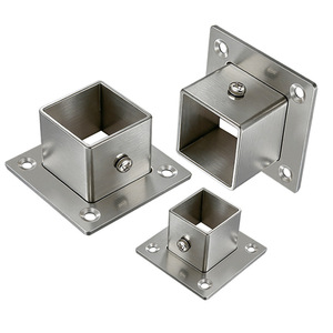 Stainless Steel Square Tube Flange Base 20x20mm Universal Side Mount Support Bracket For <b>Shelf</b> <b>Clothes</b> Rod - Product Image 1