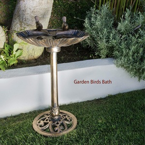 Leve ao ar livre Duplo Pássaros Jardim Plástico Resina Pássaro Banho Verde/Bronze <span class=keywords><strong>Antique</strong></span> Estilo Pé Pássaro Banho - Product Image 5