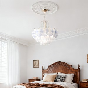 <span class=keywords><strong>Lampadario</strong></span> a sospensione in vetro a petali di fiori in stile crema francese per camera da letto, sala da pranzo, <span class=keywords><strong>cameretta</strong></span> delle ragazze, decorazioni per la casa - Product Image 5