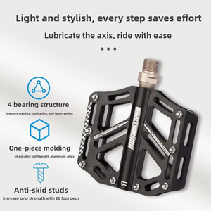 Pédales de vélo de montagne en alliage d'aluminium à double roulement, haute résistance, antidérapantes, résistantes à l'usure, roulements étanches - Product Image 5