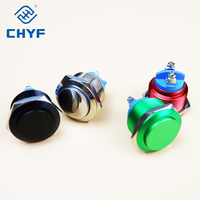 Interrupteur à bouton-poussoir métallique 16 mm, tête bombée, 1NO, aluminium anodisé rouge, jaune, vert, bleu, noir, IP65, CE, RoHS pour l'électronique