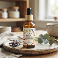 Autocollants personnalisés pour huiles essentielles de soin de la peau avec votre illustration, autocollants découpés étanches pour huiles corporelles, pour le branding des huiles essentielles