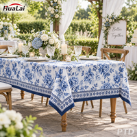 Nappe ronde en polyester imprimée sur mesure OEM, effet lin plissé, pour décoration de maison et de mariage, 120 pouces
