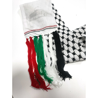 Écharpe à franges 14x150cm, douce, avec drapeau palestinien, pour la Journée nationale de la Palestine, disponible en stock