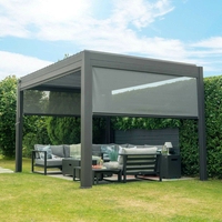 Système de stores extérieurs intégrés à fermeture éclair avec canaux étanches, commande motorisée, étanche pour terrasse, pergola, intimité
