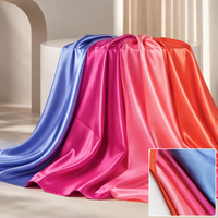 Tissu en satin imitation soie ultra-doux, uni, en polyester, pour la literie, les taies d'oreiller et les rideaux