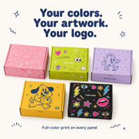 Kotak Pengiriman Bergelombang Biru Custom Print dengan Logo untuk Set Hadiah Kue dan Kemasan Bawa Pulang Kafe