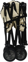Chariot de transport pliable NBT Outdoor OEM avec toile Oxford et structure métallique verte, design réglable à quatre roues pour le camping et le rangement