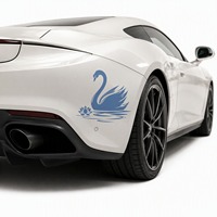 Calcomanía Personalizada para Auto con Silueta de Cisne y Loto: Adhesivo de Vinilo para Panel Lateral, Tamaño y Color Personalizables, Gráficos Impresos OEM para Carrocería