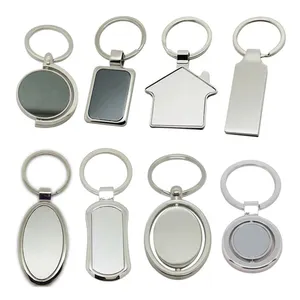 Chaveiro de metal para casa em branco, chaveiro de sublimação em forma de casa imobiliária com logotipo personalizado por atacado de fábrica