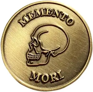 Custom brass Momento Mori Coin for Daily Stoic Practice Carpe Diem reminder coin badge Memento Mori Medallion Stoic Coins
