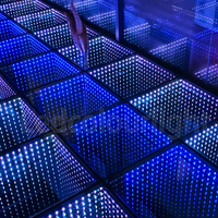 Hot cell Floor Dancing Led Light Mirror 3D Effect LED Dance Floor Light para fiesta de boda