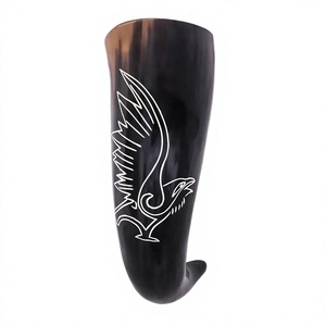Corne à boire artisanale de luxe 2026, sculptée à la main en buffle, style Viking médiéval, écologique, portable, souvenir, couleur naturelle - Product Image 1