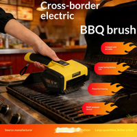 Brosse de nettoyage électrique rechargeable en acier inoxydable pour barbecues d'extérieur, outil ménager portable et lavable