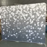 Toile de fond double face pour événements d'exposition, housse de coussin en tissu tendu personnalisée, support de toile de fond pour salon professionnel