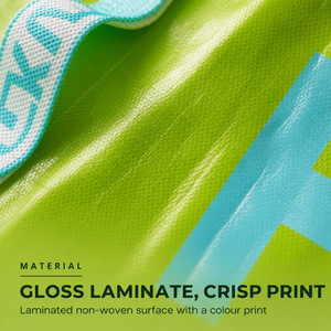 Sac fourre-tout pliable en PP tissé, écologique, avec longues poignées, design personnalisé avec lettres, réutilisable, grande capacité pour le shopping, les voyages et l'usage quotidien - Product Image 2