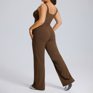 New Plus Size Reversible 2-Piece Fitness Yoga Set Breathable Quick Dry Shockproof Sports <b>Halter</b> Tank <b>Top</b> Square <b>Neck</b> Front Solid - Product Image 5