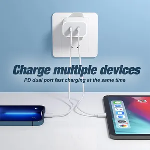 New Small Quick Cell Phone Charger Fast Charging 40w Dual C Charger Adapter For Phone 14 13 12 11 Pro Max