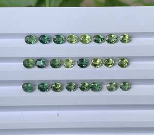 Zafiro Verde Natural |   Zafiro de Corte Ovalado de 5.0x4.0mm |   Zafiro Natural para Anillos de Boda y Par de Pendientes |   OM GEMS TZ Origin - Product Image 6