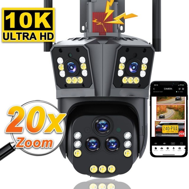 Outdoor10K 20X Zoom CCTV Wireless Wifi Camera Two Way Audio Night Vision Security Surveillance Network PTZ Camera