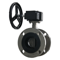 RDNT katup kupu-kupu Flanged Grade Industri SS304 dengan cakram segel EPDM