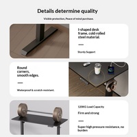 Bureau de travail électrique à hauteur réglable en PVC, design minimaliste, multifonction, avec moteur unique et multiprise intégrée, idéal pour le dropshipping.