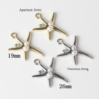 Pendentifs Breloques Étoile de Mer en Alliage Plaqué Argent Ancien avec Perles Incrustées, DIY, pour Colliers, Bracelets et Autres Accessoires Unisexe