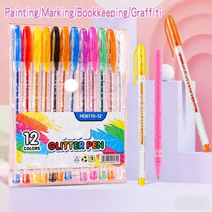 Stylos gel à paillettes 12/18/24/36/48 couleurs, marqueurs scintillants pour peinture artistique, graffiti, bricolage, école, bureau, papeterie - Product Image 2