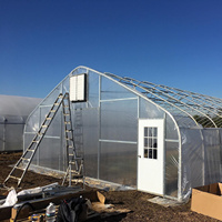 Serre tunnel agricole 6x12m à structure métallique gothique, serre polytunnel en polycarbonate pour fleurs