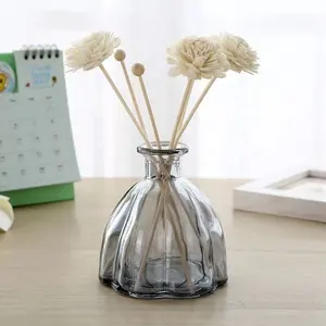 Vendita calda creativa budino bottiglia di vetro con coperchio in legno a forma di zucca bottiglia di vetro natale