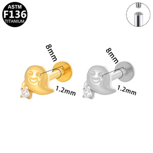 <b>Titanium</b> Cartoon Heart Lip <b>Studs</b> Prong Setting Earrings Unisex Piercing Jewelry Gift - Product Image 5