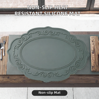 Nouveau design, haute qualité, antidérapant, résistant à la chaleur, de qualité alimentaire, 3 mm, écologique, set de table en silicone, table à manger, minimaliste, personnalisé