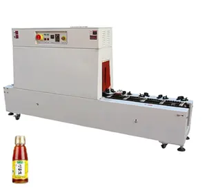 semi-auto labeling machine for PET glass bottles jars cans thermal shrinking tunnel machine for cosmetic plastic vials